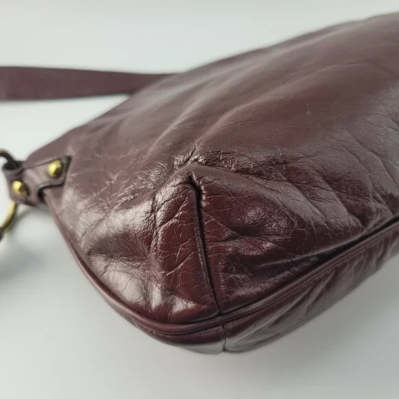 Vintage Etienne Aigner Burgundy Dark Red Leather Shoulder Bag Purse 12x8" - Picture 7 of 15